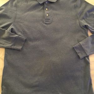 Lands' End | Shirts | Lands End Ls Mens Blue Performance Polo Shirt L ...